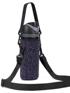 Neoprene Water Bottle Carrier Bag Adjustable Shoulder Strap Insulated Holder